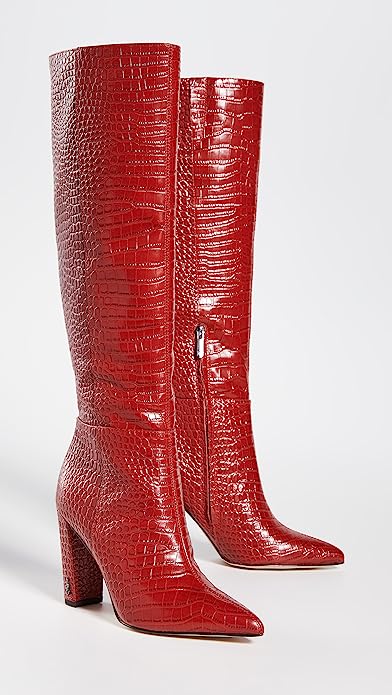 Sam Edelman Raakel Croc-embossed Block Heel Boots