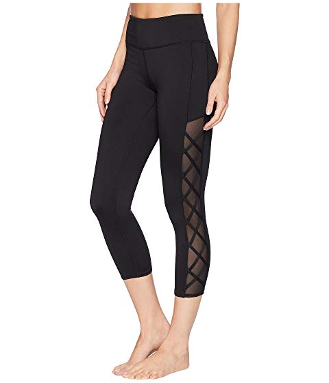 Jessica Simpson TheWarmUp Women's Crisscross Side Capri with Mesh